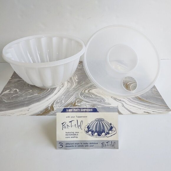 🆕 1960's Tupperware 'Par-T-Jel Jello Mold 4 Pieces Star Cap Original Retro USA - Picture 2 of 12